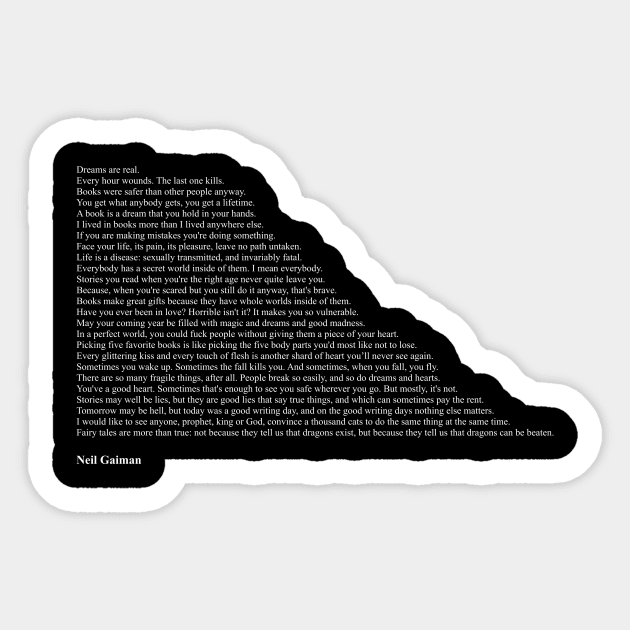 Neil Gaiman Quotes Sticker by qqqueiru